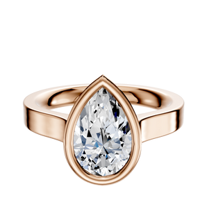 14K Rose Gold Bezel Full Bezel North/South Cathedral Flat 3.0mm Engagement Ring