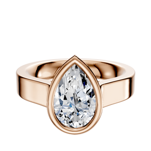 14K Rose Gold Bezel Full Bezel North/South Cathedral Flat 4.0mm Engagement Ring