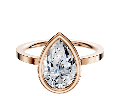 14K Rose Gold Bezel Full Bezel North/South Classic Flat 1.5mm Engagement Ring