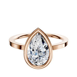 14K Rose Gold Bezel Full Bezel North/South Classic Flat 1.5mm Engagement Ring