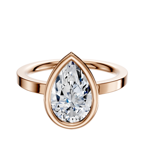 14K Rose Gold Bezel Full Bezel North/South Classic Flat 2.0mm Engagement Ring