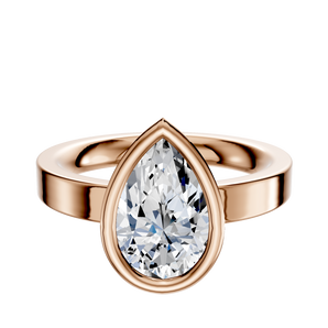 14K Rose Gold Bezel Full Bezel North/South Classic Flat 3.0mm Engagement Ring