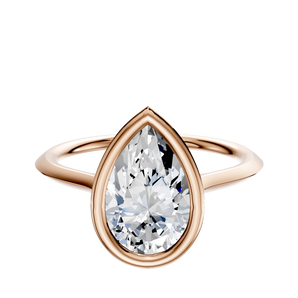 14K Rose Gold Bezel Full Bezel North/South Cathedral Knife Edge 1.5mm Engagement Ring