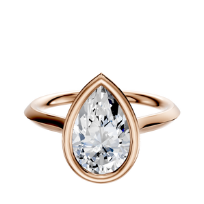 14K Rose Gold Bezel Full Bezel North/South Cathedral Knife Edge 2.0mm Engagement Ring