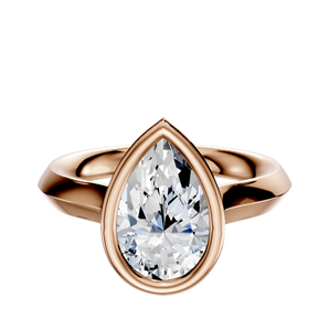 14K Rose Gold Bezel Full Bezel North/South Cathedral Knife Edge 3.0mm Engagement Ring