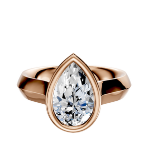 14K Rose Gold Bezel Full Bezel North/South Cathedral Knife Edge 4.0mm Engagement Ring