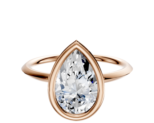 14K Rose Gold Bezel Full Bezel North/South Classic Knife Edge 1.5mm Engagement Ring