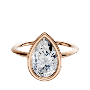 14K Rose Gold Bezel Full Bezel North/South Classic Knife Edge 1.5mm Engagement Ring