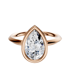 14K Rose Gold Bezel Full Bezel North/South Classic Knife Edge 2.0mm Engagement Ring