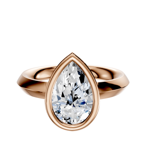 14K Rose Gold Bezel Full Bezel North/South Classic Knife Edge 3.0mm Engagement Ring