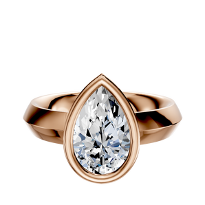 14K Rose Gold Bezel Full Bezel North/South Classic Knife Edge 4.0mm Engagement Ring