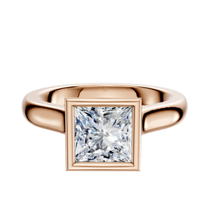 14K Rose Gold Bezel Full Bezel North/South Cathedral Dome 3.0mm Engagement Ring