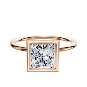 14K Rose Gold Bezel Full Bezel North/South Classic Dome 1.5mm Engagement Ring