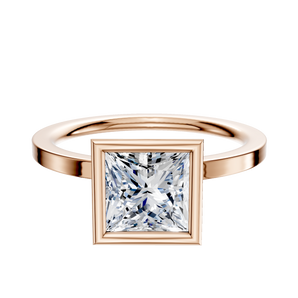 14K Rose Gold Bezel Full Bezel North/South Classic Flat 1.5mm Engagement Ring