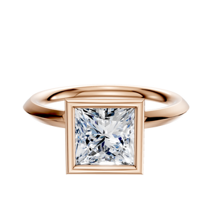 14K Rose Gold Bezel Full Bezel North/South Classic Knife Edge 2.0mm Engagement Ring