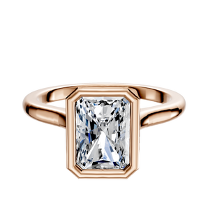 14K Rose Gold Bezel Full Bezel North/South Cathedral Dome 2.0mm Engagement Ring