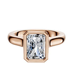 14K Rose Gold Bezel Full Bezel North/South Cathedral Dome 3.0mm Engagement Ring