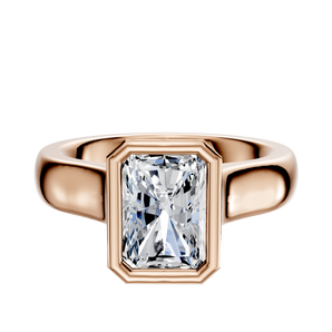 14K Rose Gold Bezel Full Bezel North/South Cathedral Dome 4.0mm Engagement Ring