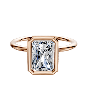 14K Rose Gold Bezel Full Bezel North/South Classic Dome 1.5mm Engagement Ring