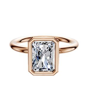 14K Rose Gold Bezel Full Bezel North/South Classic Dome 2.0mm Engagement Ring