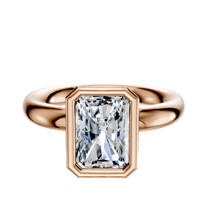 14K Rose Gold Bezel Full Bezel North/South Classic Dome 3.0mm Engagement Ring