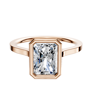 14K Rose Gold Bezel Full Bezel North/South Cathedral Flat 1.5mm Engagement Ring