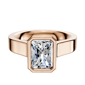 14K Rose Gold Bezel Full Bezel North/South Cathedral Flat 4.0mm Engagement Ring