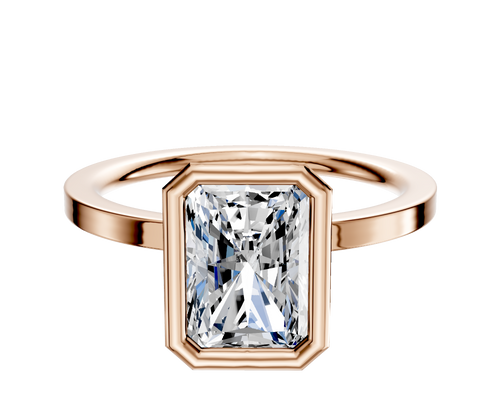 14K Rose Gold Bezel Full Bezel North/South Classic Flat 1.5mm Engagement Ring