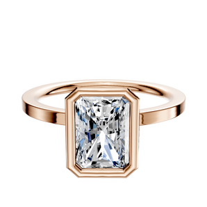 14K Rose Gold Bezel Full Bezel North/South Classic Flat 1.5mm Engagement Ring