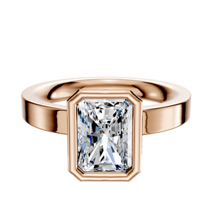 14K Rose Gold Bezel Full Bezel North/South Classic Flat 3.0mm Engagement Ring