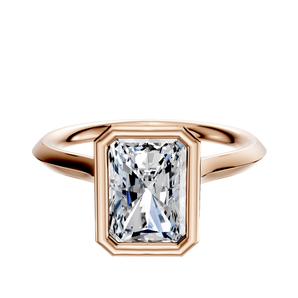 14K Rose Gold Bezel Full Bezel North/South Cathedral Knife Edge 2.0mm Engagement Ring