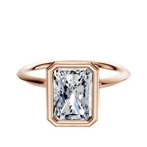 14K Rose Gold Bezel Full Bezel North/South Classic Knife Edge 1.5mm Engagement Ring