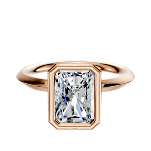 14K Rose Gold Bezel Full Bezel North/South Classic Knife Edge 2.0mm Engagement Ring