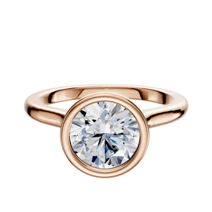 14K Rose Gold Bezel Full Bezel North/South Cathedral Dome 2.0mm Engagement Ring