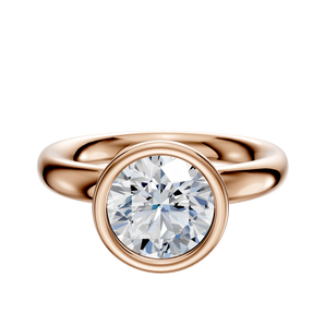 14K Rose Gold Bezel Full Bezel North/South Classic Dome 3.0mm Engagement Ring