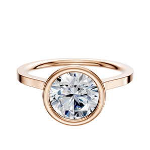 14K Rose Gold Bezel Full Bezel North/South Cathedral Flat 1.5mm Engagement Ring