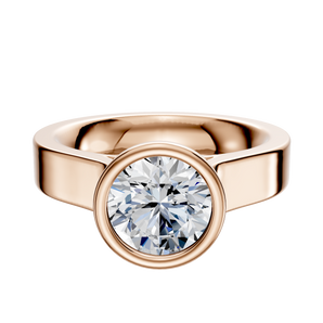 14K Rose Gold Bezel Full Bezel North/South Cathedral Flat 4.0mm Engagement Ring