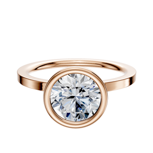 14K Rose Gold Bezel Full Bezel North/South Classic Flat 1.5mm Engagement Ring