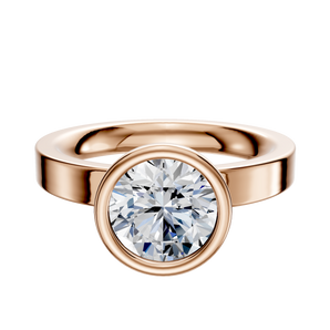 14K Rose Gold Bezel Full Bezel North/South Classic Flat 3.0mm Engagement Ring