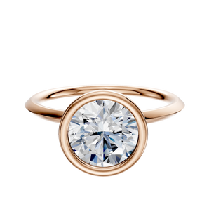 14K Rose Gold Bezel Full Bezel North/South Classic Knife Edge 1.5mm Engagement Ring