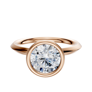 14K Rose Gold Bezel Full Bezel North/South Classic Knife Edge 2.0mm Engagement Ring