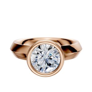 14K Rose Gold Bezel Full Bezel North/South Classic Knife Edge 4.0mm Engagement Ring