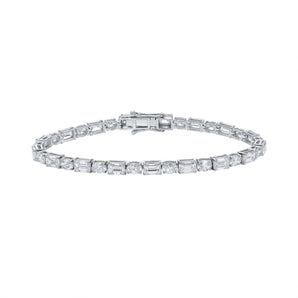 Classic Tennis Bracelet with Oval and Emerald Cut Diamonds