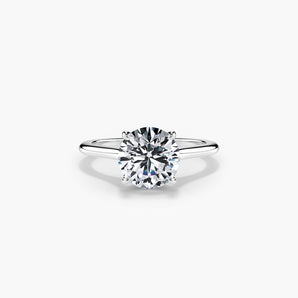 The Hidden Halo Plain Band Cathedral Lab Diamond Engagement Ring