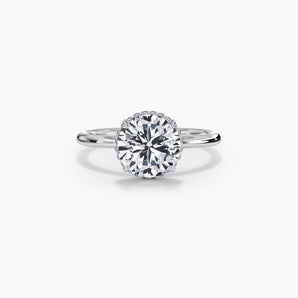 The Halo Crown Plain Band Lab Diamond Engagement Ring