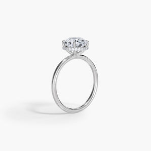 The Halo Crown Plain Band Lab Diamond Engagement Ring