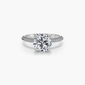 The Hidden Halo Three Row Pavé Lab Diamond Engagement Ring