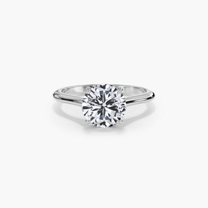 The Hidden Halo Plain Band Cathedral Lab Diamond Engagement Ring