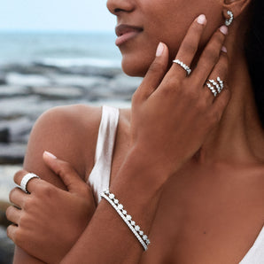 Pear Shape Spiral Ring with Lab Grown Diamonds