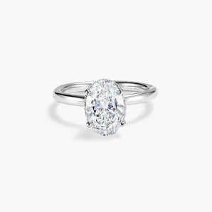 The Hidden Halo Pavé Oval Lab Diamond Engagement Ring